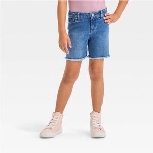 Cat & Jack Girls Mid-Rise Cut-Off Midi Jean Shorts - size XL